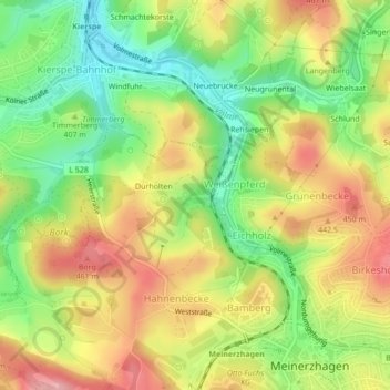 Mapa topográfico Im Trinen Holze, altitud, relieve