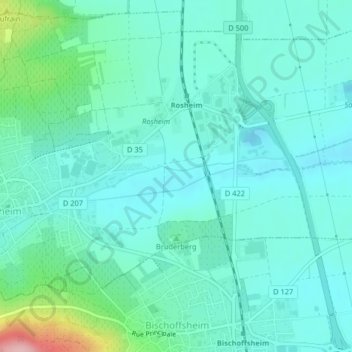 Mapa topográfico Viaduc, altitud, relieve