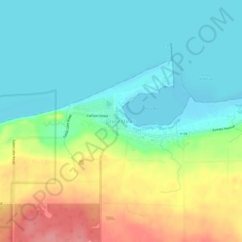 Mapa topográfico Grand Marais, altitud, relieve