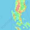 Mapa topográfico Tarlac, altitud, relieve