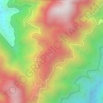 Mapa topográfico Mount Polis, altitud, relieve