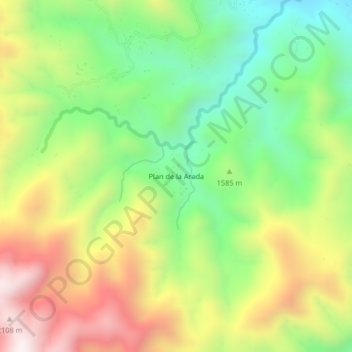 Mapa topográfico Plan de la Arada, altitud, relieve