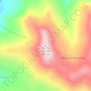 Mapa topográfico Morro Grande, altitud, relieve