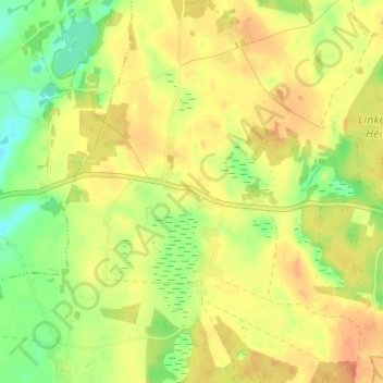 Mapa topográfico Bismark, altitud, relieve