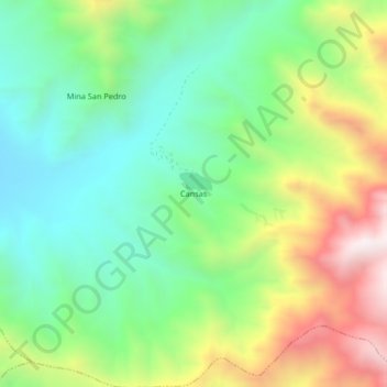 Mapa topográfico Cansas, altitud, relieve