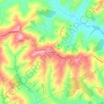 Mapa topográfico Acquasanta, altitud, relieve