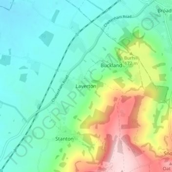 Mapa topográfico Laverton, altitud, relieve
