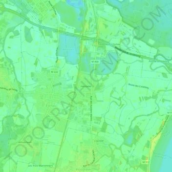 Mapa topográfico Hetzlader, altitud, relieve