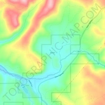 Mapa topográfico Austin, altitud, relieve