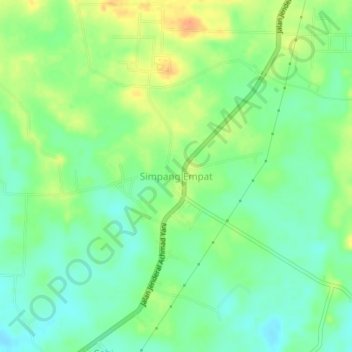 Mapa topográfico Simpang Empat, altitud, relieve