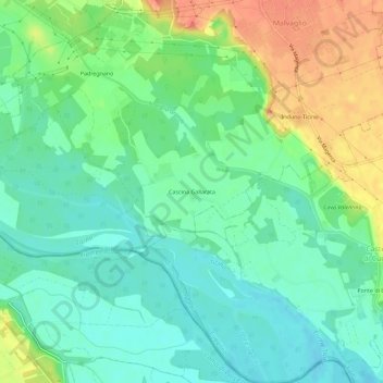 Mapa topográfico Cascina Gallarata, altitud, relieve