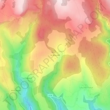 Mapa topográfico Le Brouillet, altitud, relieve