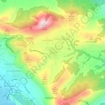 Mapa topográfico Casola, altitud, relieve