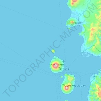 Mapa topográfico Maka, altitud, relieve