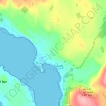 Mapa topográfico Tighnafiline, altitud, relieve