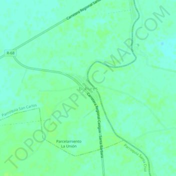 Mapa topográfico Bobures, altitud, relieve