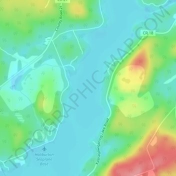 Mapa topográfico Kashagawigamog Lake, altitud, relieve