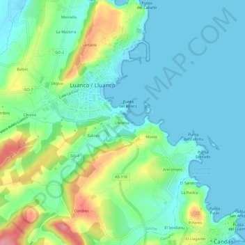 Mapa topográfico El Aramar, altitud, relieve