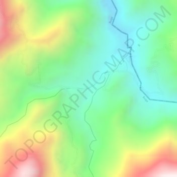 Mapa topográfico Crucero Nogales, altitud, relieve