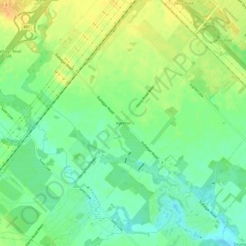 Mapa topográfico Agerton, altitud, relieve