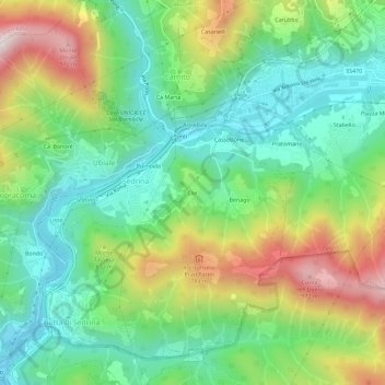 Mapa topográfico Cler, altitud, relieve