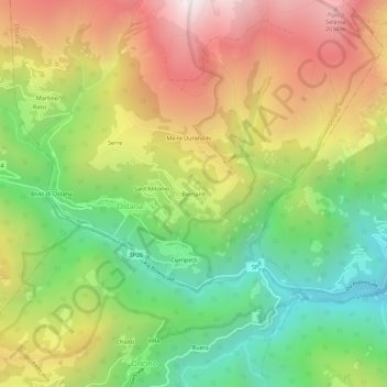 Mapa topográfico Bernardi, altitud, relieve