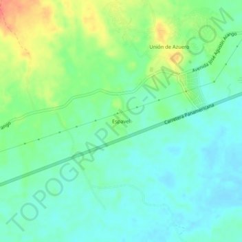 Mapa topográfico Espavel, altitud, relieve