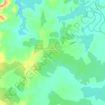 Mapa topográfico San Luis, altitud, relieve