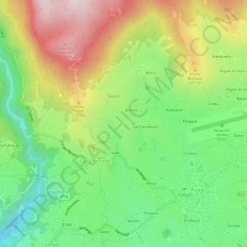 Mapa topográfico Lamara, altitud, relieve