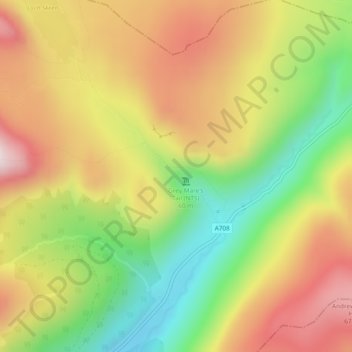 Mapa topográfico Grey Mare's Tail, altitud, relieve