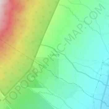 Mapa topográfico Lidong, altitud, relieve