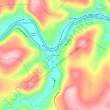 Mapa topográfico Equinunk, altitud, relieve