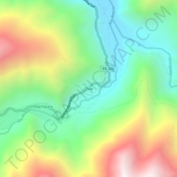 Mapa topográfico Chile, altitud, relieve