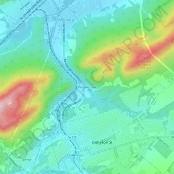 Mapa topográfico Pleasant View, altitud, relieve