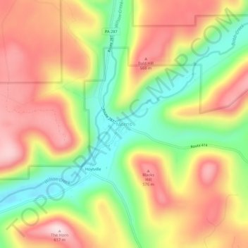 Mapa topográfico Morris, altitud, relieve