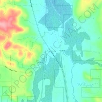 Mapa topográfico Chestonia, altitud, relieve