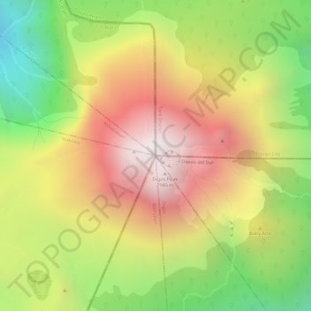 Mapa topográfico Mount Apo, altitud, relieve