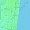 Mapa topográfico Pompano Beach, altitud, relieve