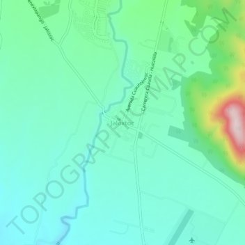 Mapa topográfico Jaloxtoc, altitud, relieve