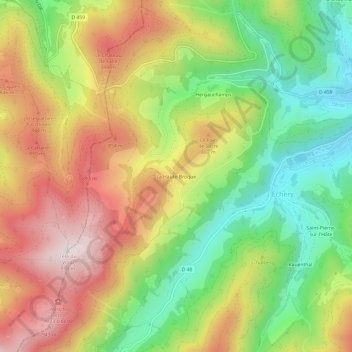 Mapa topográfico La Haute Broque, altitud, relieve
