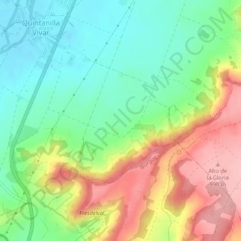 Mapa topográfico Villimar, altitud, relieve
