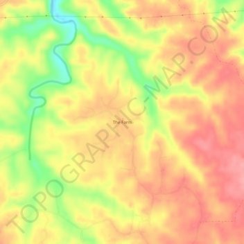 Mapa topográfico The Farm, altitud, relieve