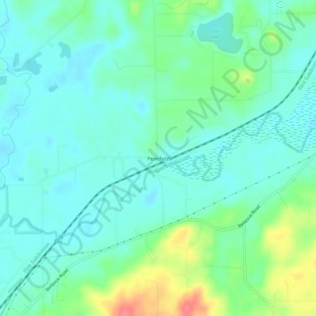 Mapa topográfico Pennfield, altitud, relieve