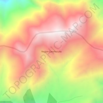 Mapa topográfico Region Canchucuila, altitud, relieve