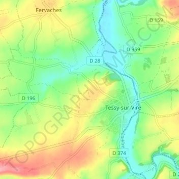 Mapa topográfico la campagne, altitud, relieve