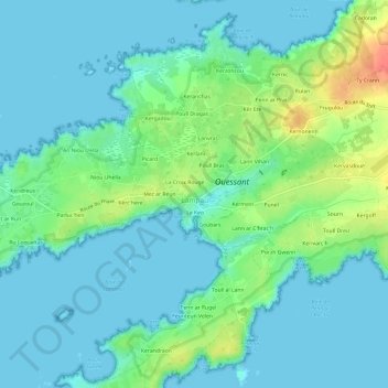 Mapa topográfico Gorrekear, altitud, relieve