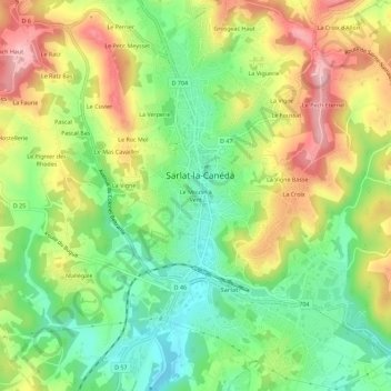 Mapa topográfico Le Moulin à Vent, altitud, relieve
