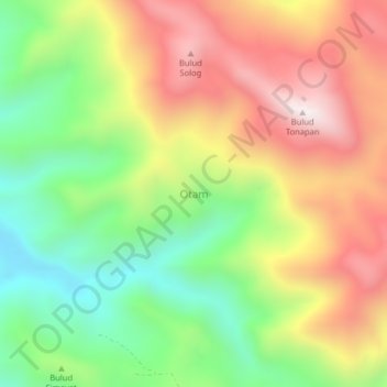 Mapa topográfico Otam, altitud, relieve