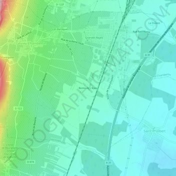 Mapa topográfico Rente de L'Epoy, altitud, relieve