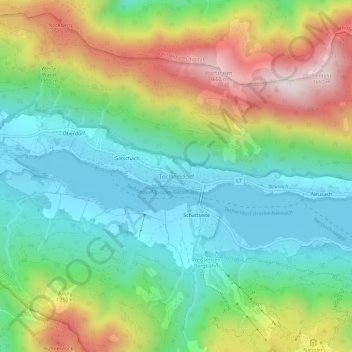 Mapa topográfico Techendorf, altitud, relieve